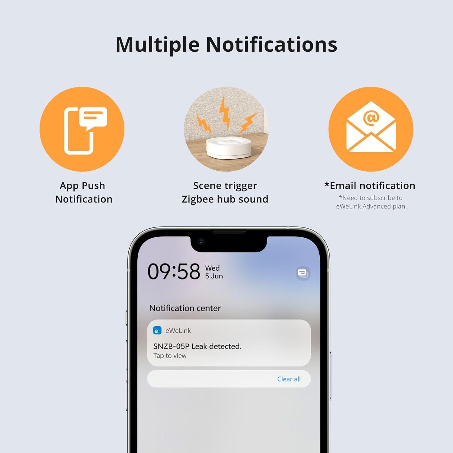 Sensor de Fugas de Agua SONOFF SNZB-05P Zigbee 2Pack