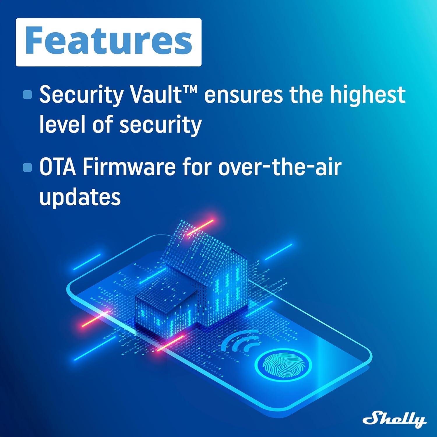 Relé inteligente Shelly Wave 1PM US LR Z-Wave 15A 1 canal