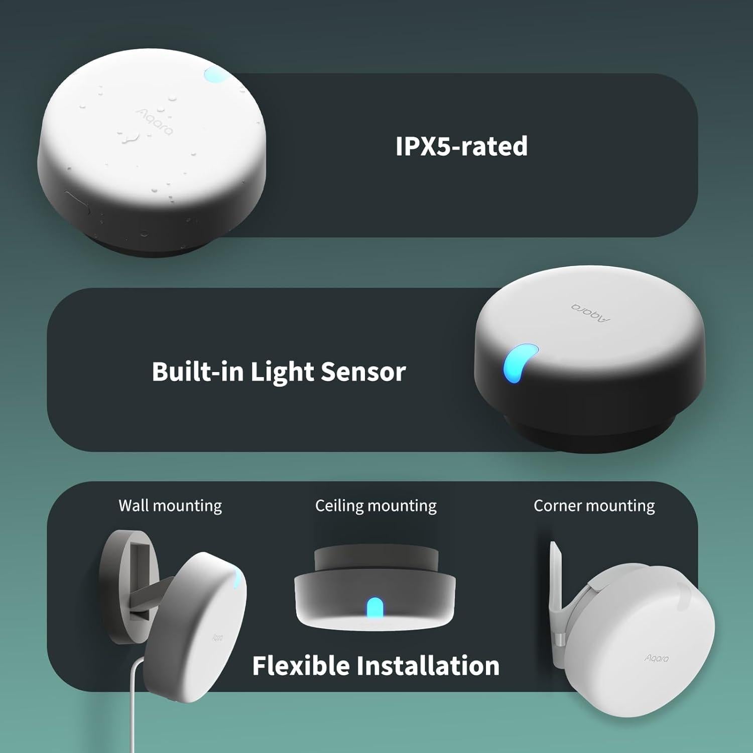 Sensor de Presencia Aqara FP2 Cableado con Detección de Caídas