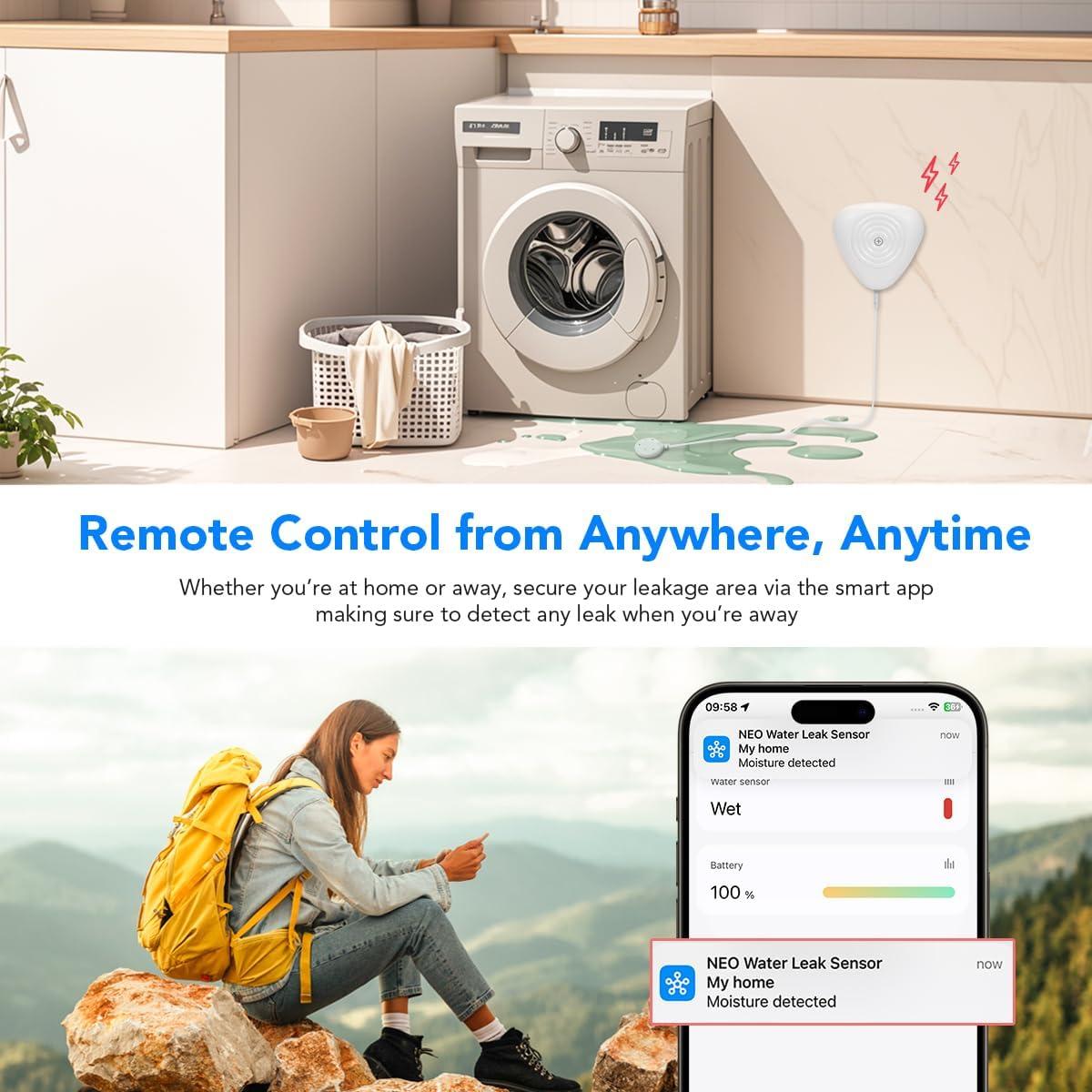 Sensor de Fugas de Agua NEO Zigbee con Sonda de 1.2m