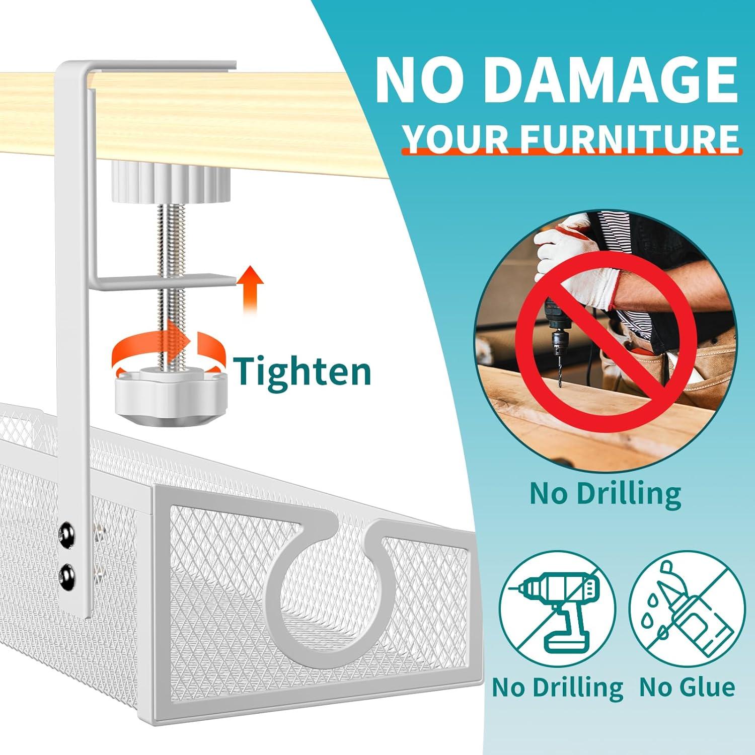 Bandeja de gestión de cables Kaiferty 2 paquetes blanca