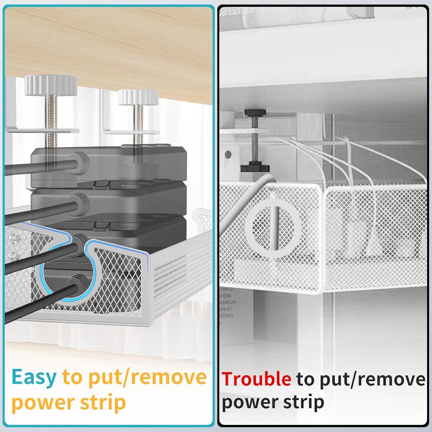 Bandeja de gestión de cables Kaiferty 2 paquetes blanca