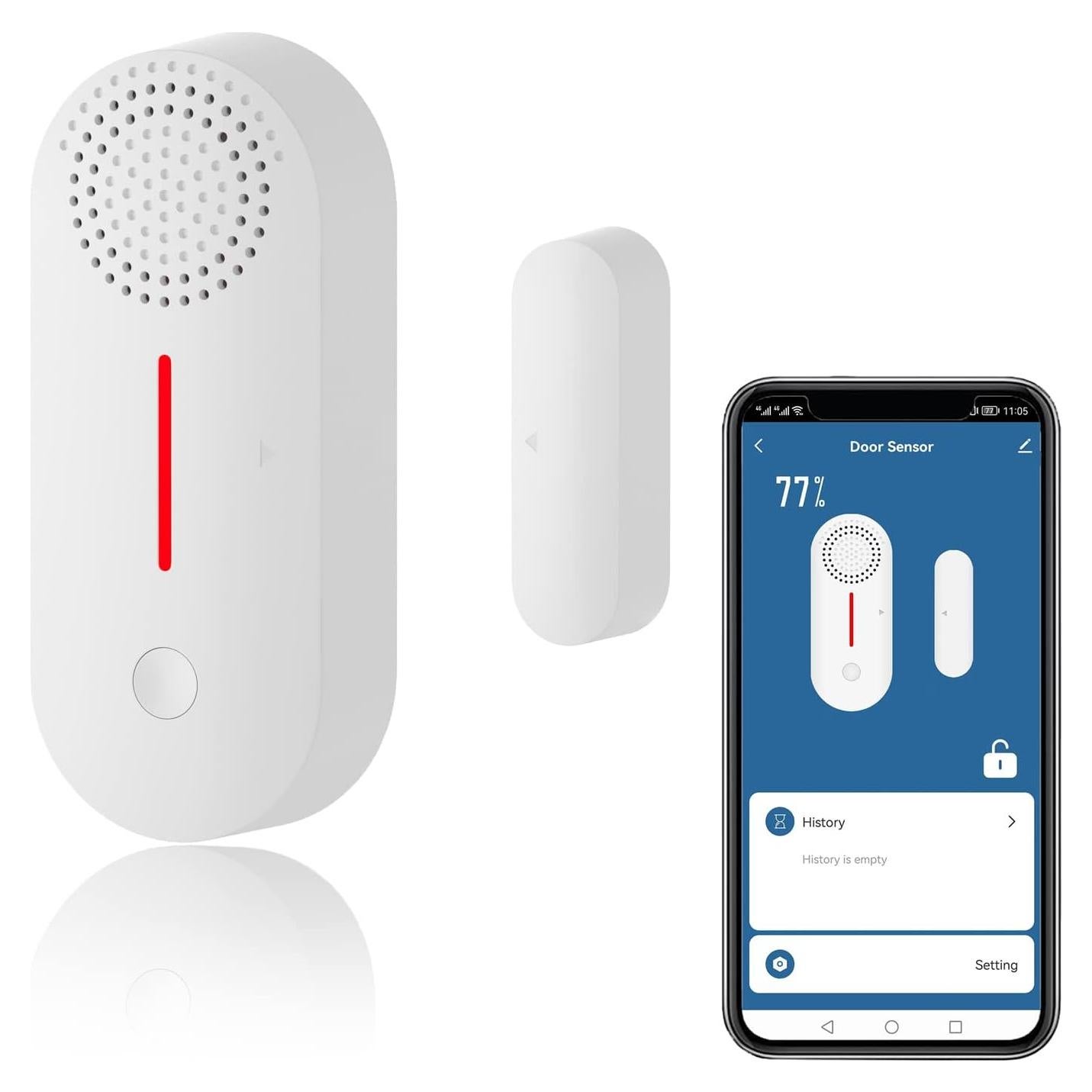 Sensor de Puerta Inteligente Zecamin DS-Voice 04, Alarma WiFi