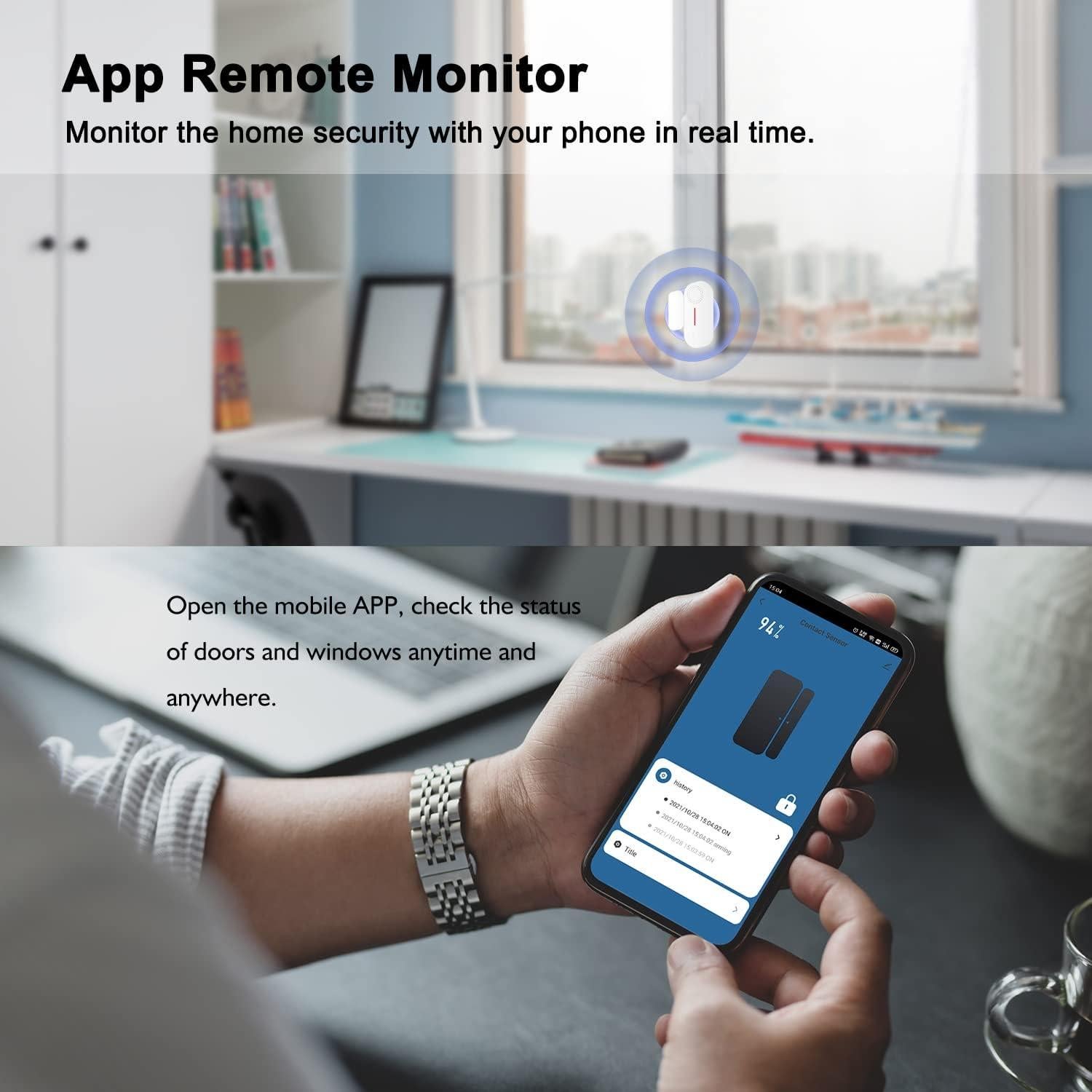 Sensor de Puerta Inteligente Zecamin DS-Voice 04, Alarma WiFi