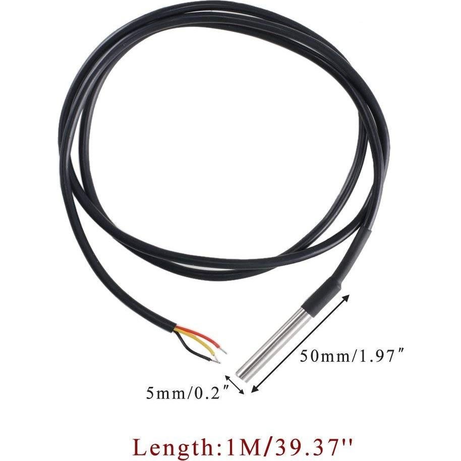 Sensor de Temperatura DS18B20 HiLetgo 5 Piezas 1M Acero Inoxidable