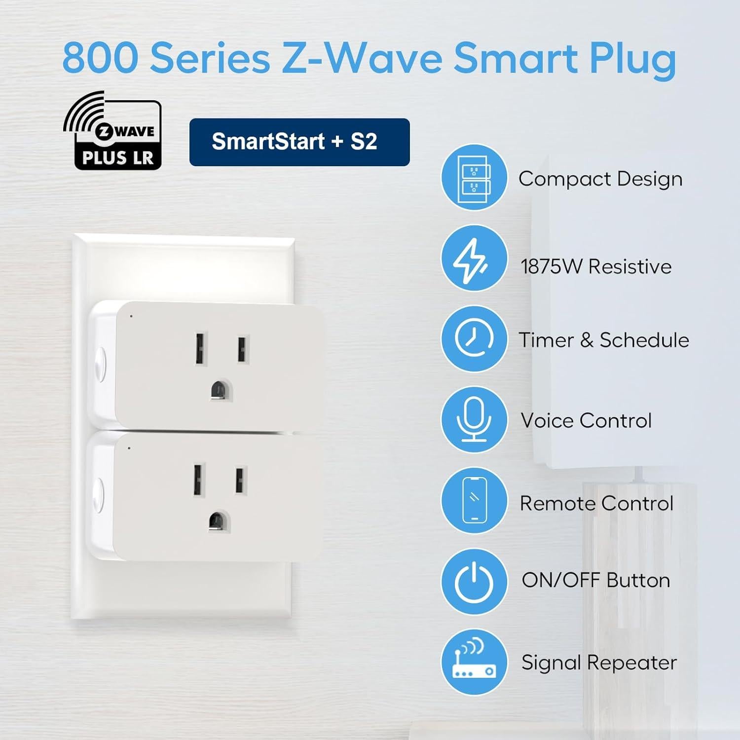 Enchufe Inteligente Z-Wave Eva's Light Mini 800 1875W