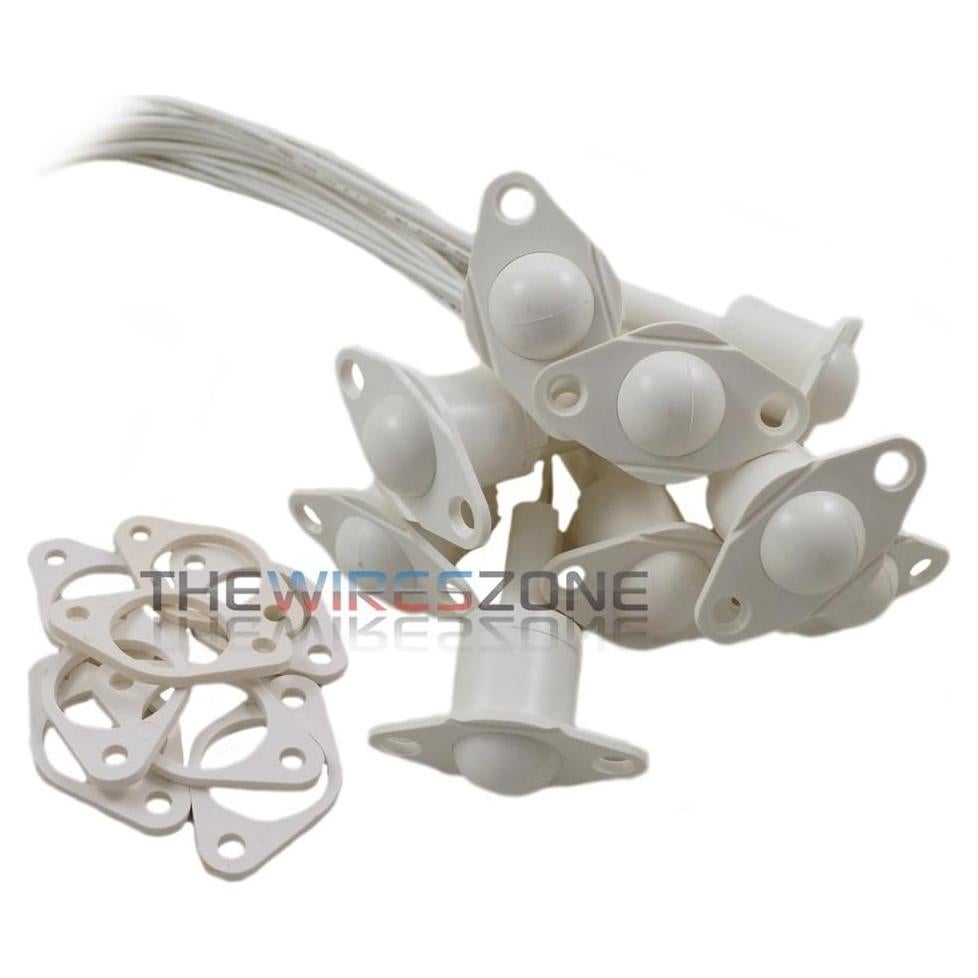 Paquete de 10 Interruptores Recesados Blancos 19mm The Wires Zone