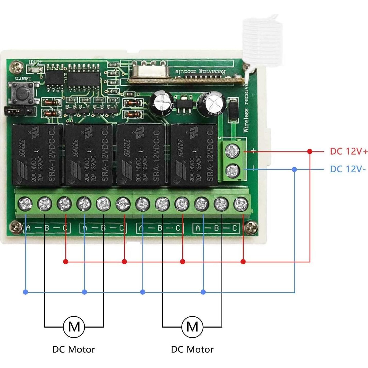 Interruptor Remoto Inalámbrico Aubric 12V 4 Canales Control