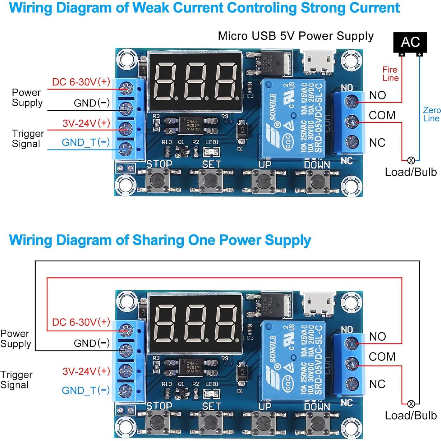 Módulo de Relé Temporizador Programable D-FLIFE DC 6-30V
