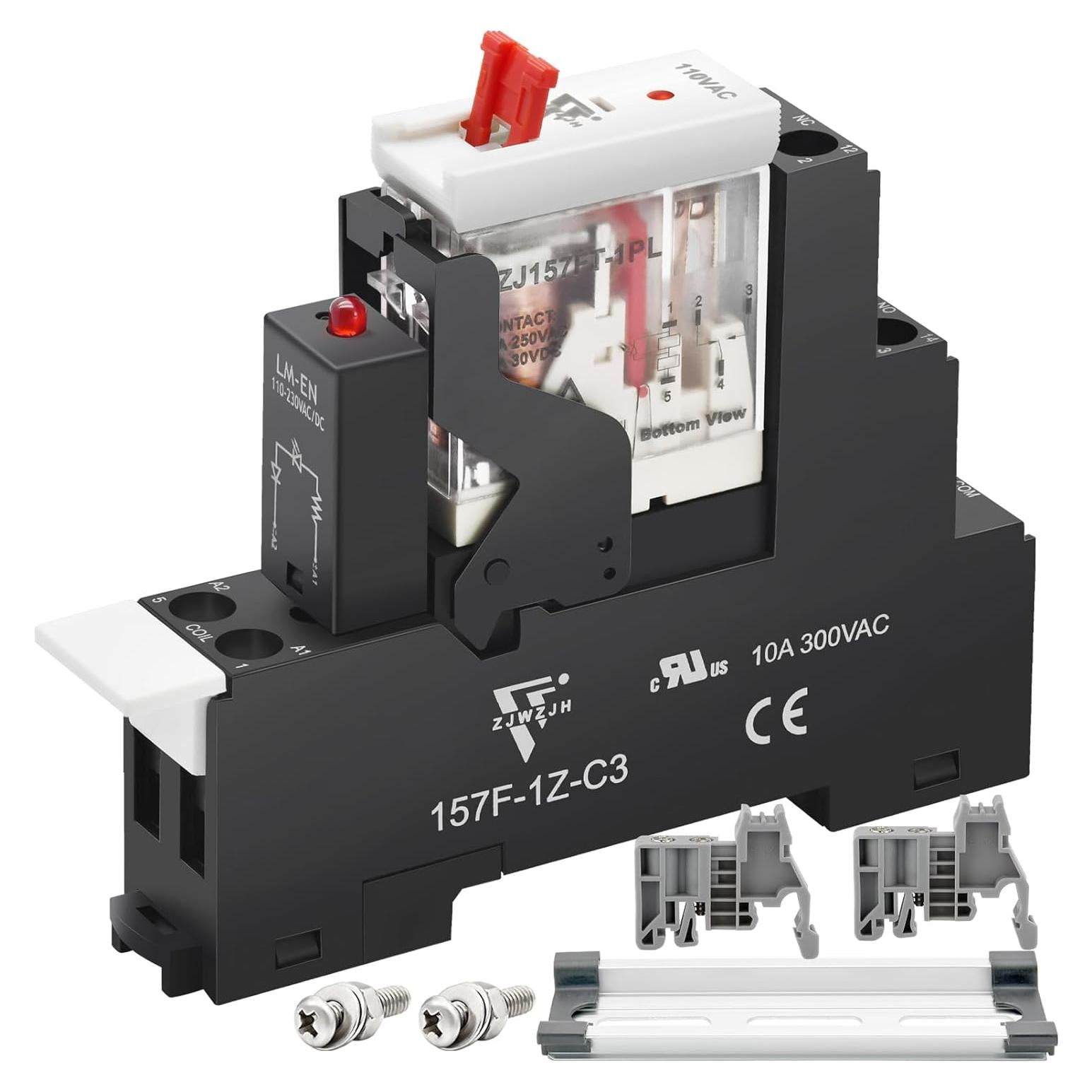 Relé de Potencia Electromagnético ZJWZJH 12A 110V con Luz LED