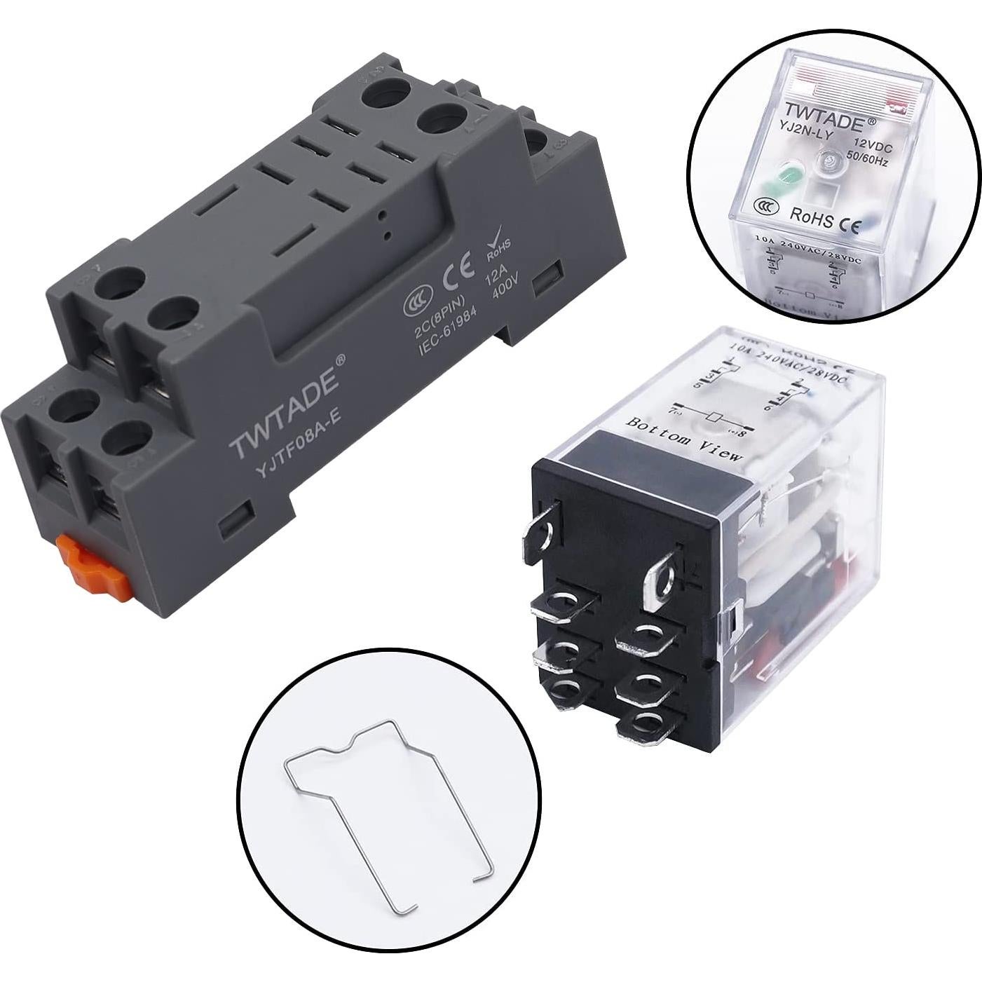 Relé Electromagnético TWTADE YJ2N-LY 10A AC 110V 8 Pines DPDT