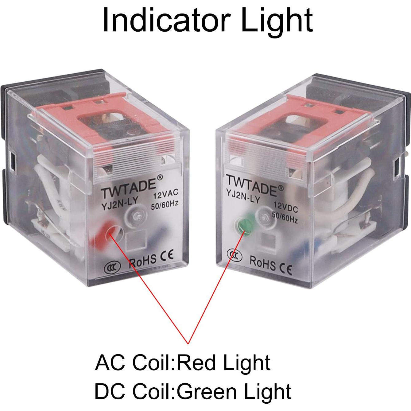 Relé Electromagnético TWTADE YJ2N-LY 10A AC 110V 8 Pines DPDT
