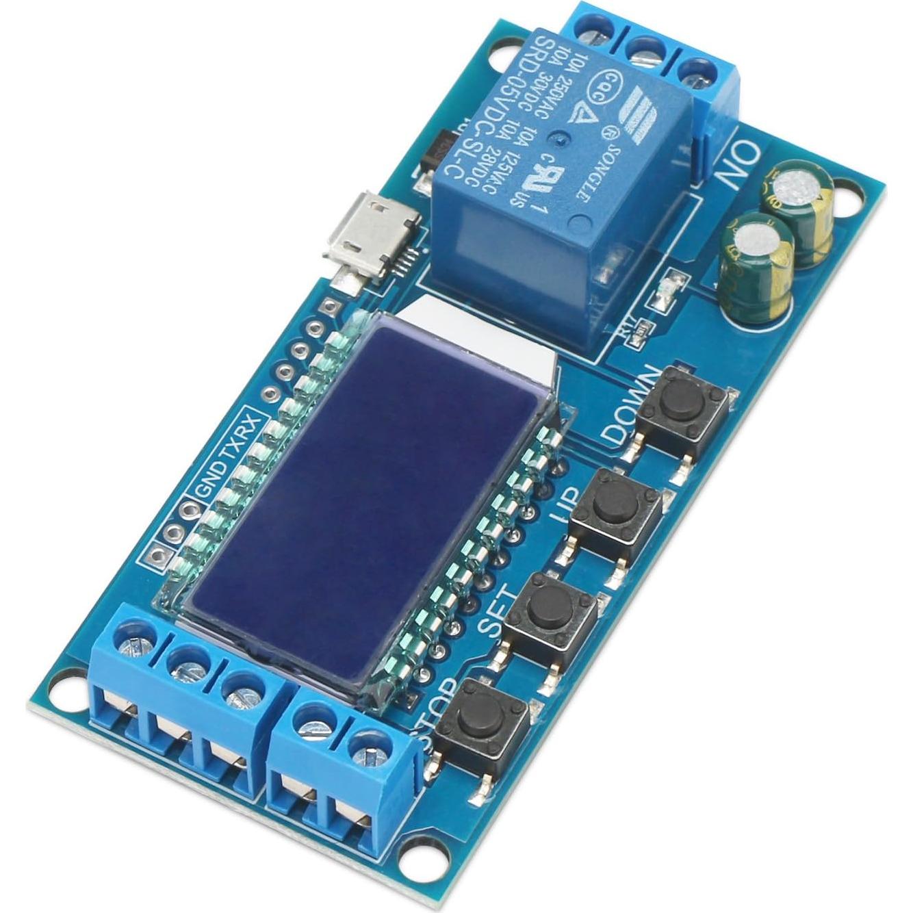 Temporizador de Retardo DROK 5V/12V/24V con Pantalla LCD