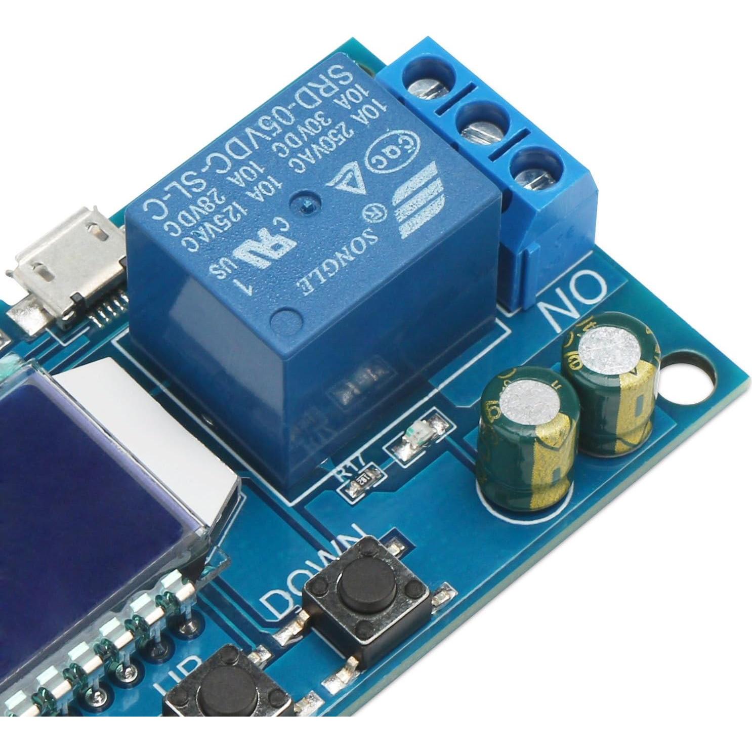 Temporizador de Retardo DROK 5V/12V/24V con Pantalla LCD