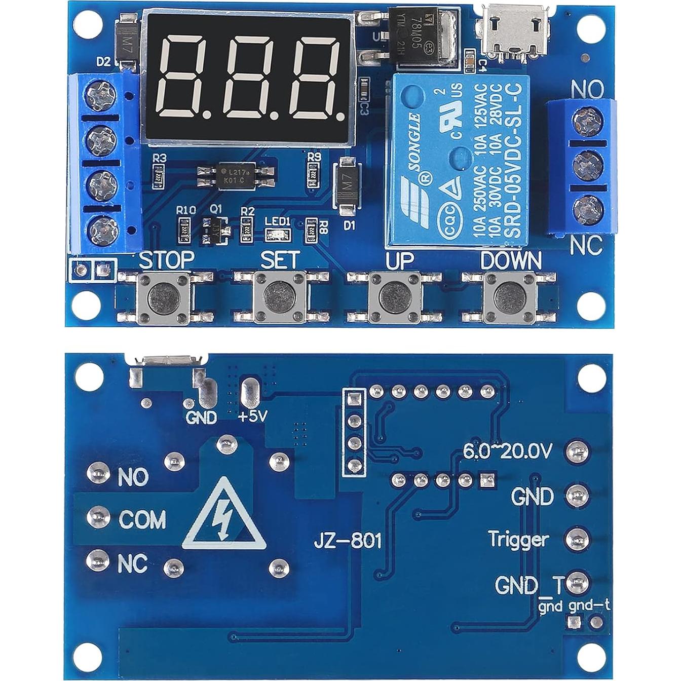 Módulo Relé Temporizador Programable ACEIRMC DC 6-30V 10pcs