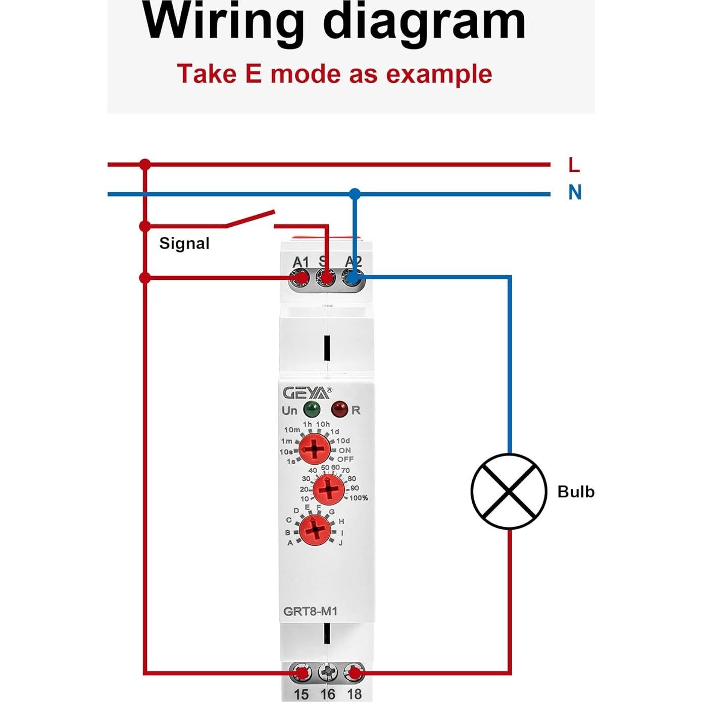 Relé de Tiempo Multifuncional GEYA GRT8-M1 16A 230V