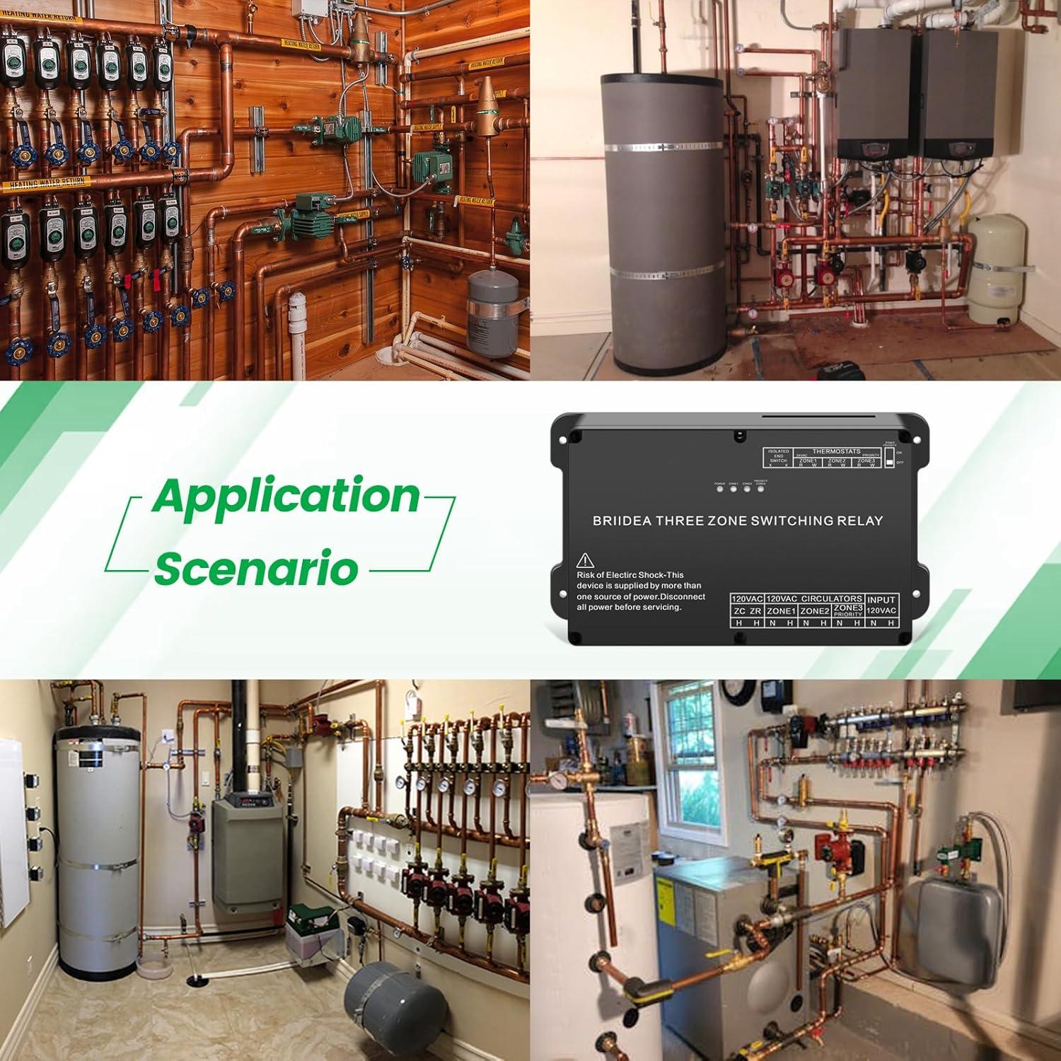 Relé de Conmutación de Tres Zonas Briidea para Calefacción Hidráulica