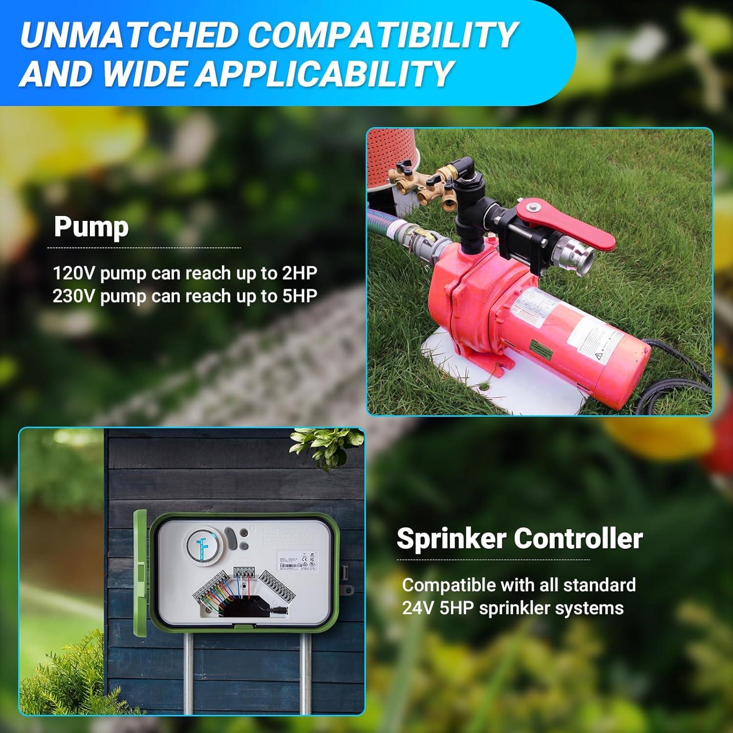 Bomba de Riego Briidea BR-136, Relé 24V 5HP, Impermeable