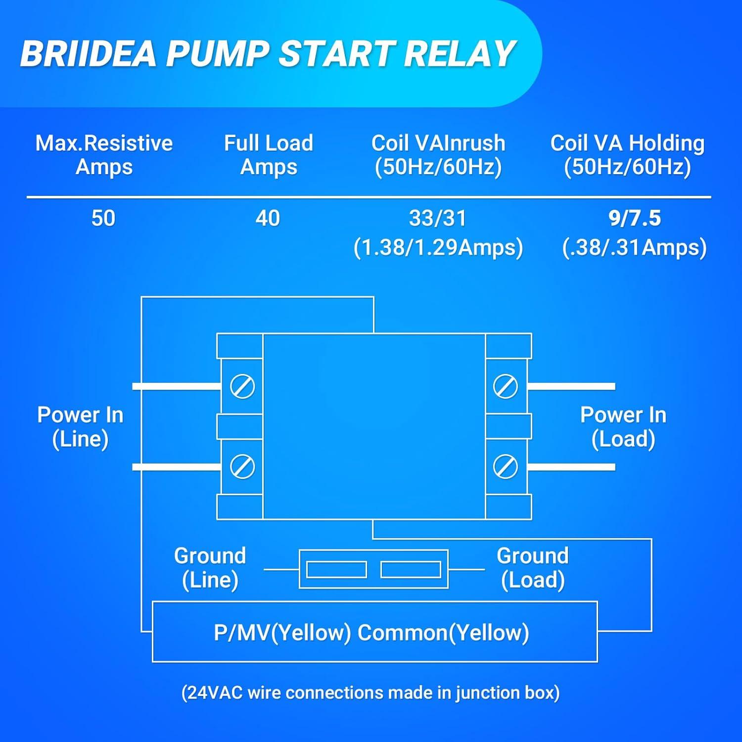 Bomba de Riego Briidea BR-136, Relé 24V 5HP, Impermeable