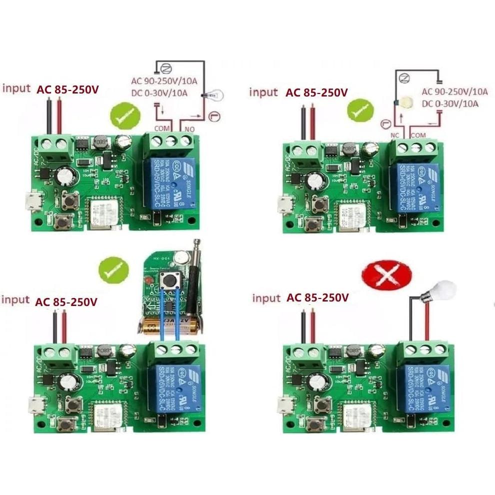 Interruptor Inteligente WiFi MHCOZY 7-32V Inching Auto-bloqueo