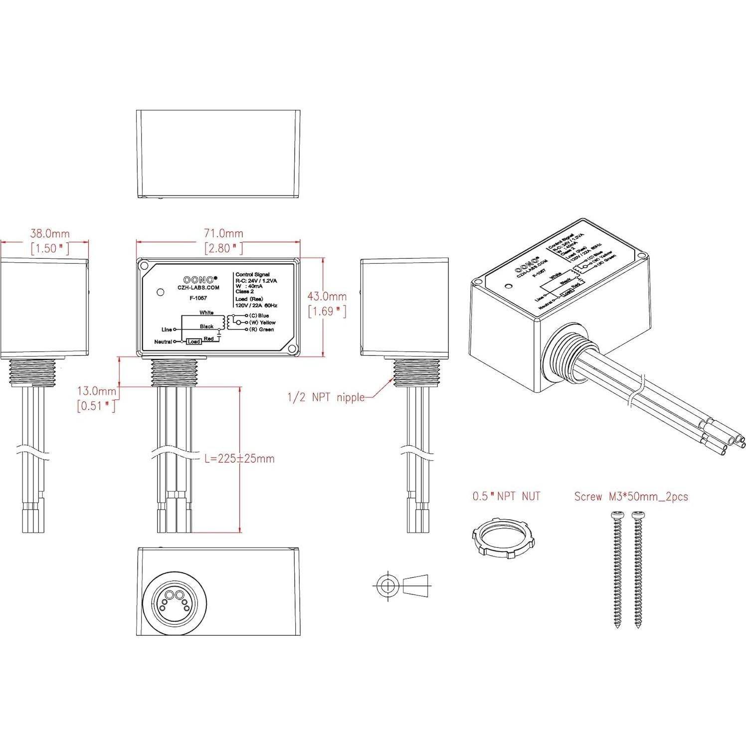 Relé de Calefacción Eléctrico OONO F-1057 24V Transformador