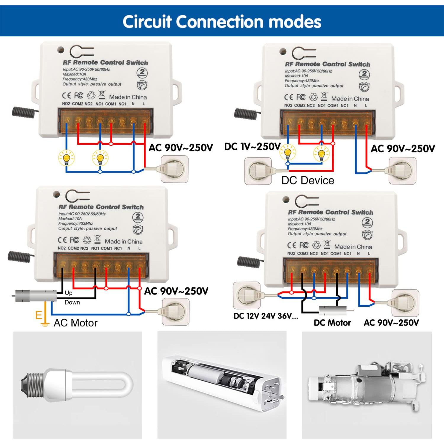 Interruptor Control Remoto Inalámbrico DieseRC 2 Canales 10A