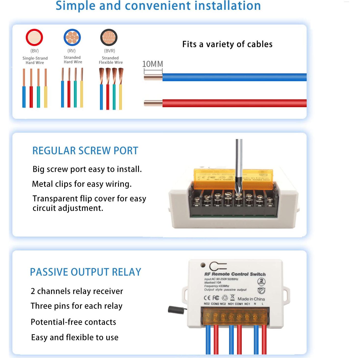 Interruptor Control Remoto Inalámbrico DieseRC 2 Canales 10A