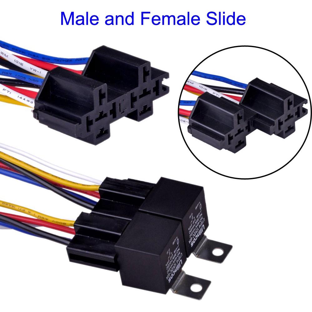 Relé Automotriz Ulincos U1914 30/40A con Arnés 14AWG (Paquete de 2)