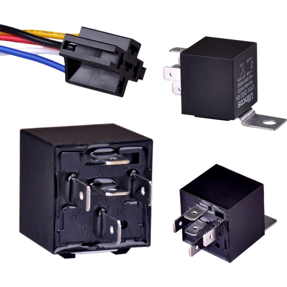 Relé Automotriz Ulincos U1914 30/40A con Arnés 14AWG (Paquete de 2)