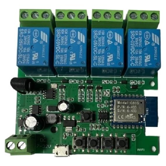 Interruptor Inteligente WiFi MHCOZY 4CH Control Remoto Bluetooth