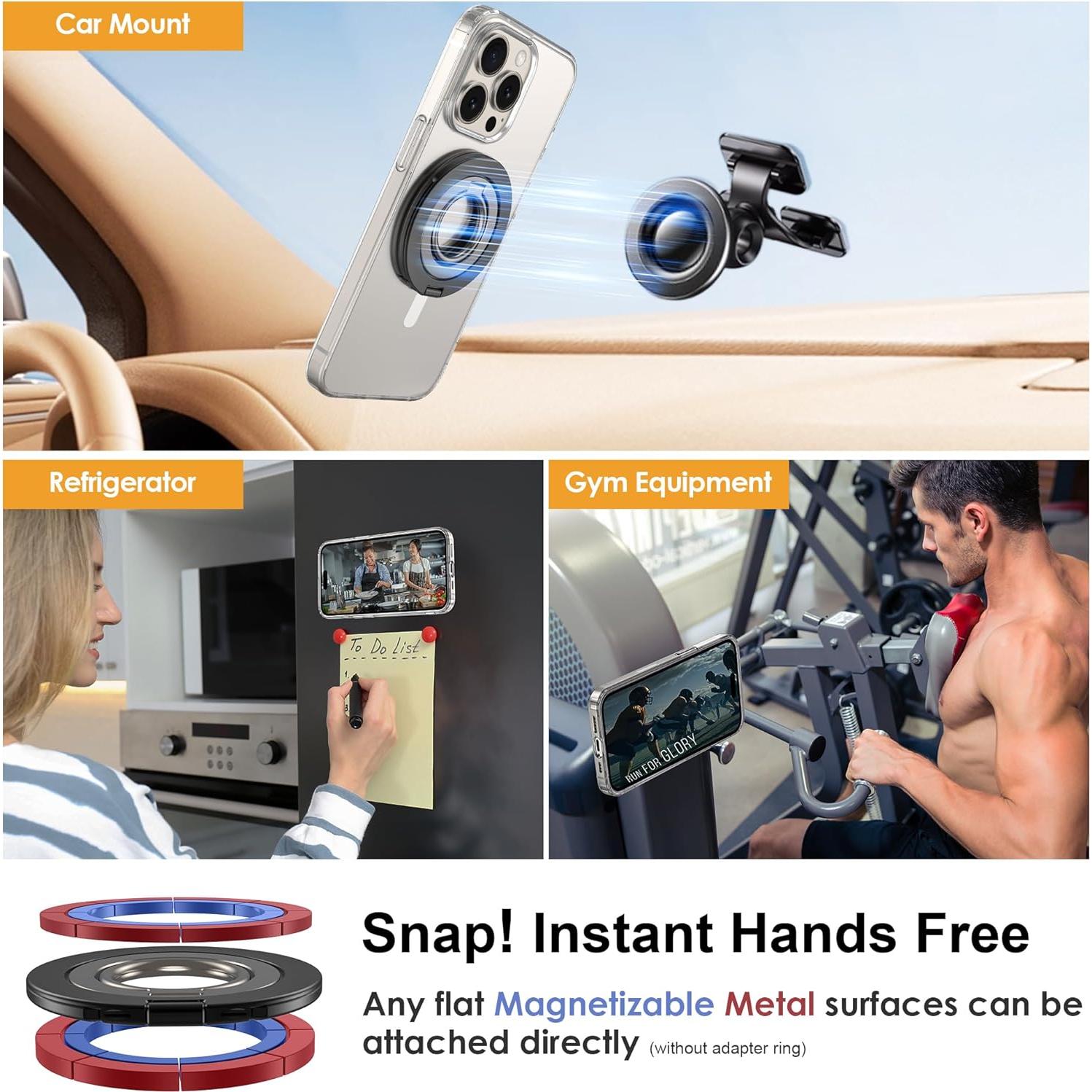 Soporte de Anillo Magnético metisinno para Teléfono Negro