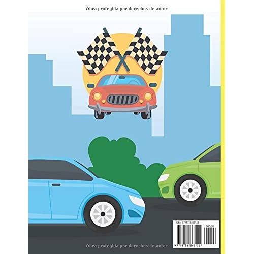 Coches para niños – libro para colorear: Divertido libro para colorear para niños y adolescentes - 8,5 x 11 pulgadas, 45 páginas para colorear y aprender sobre coches y camiones (Spanish Edition)