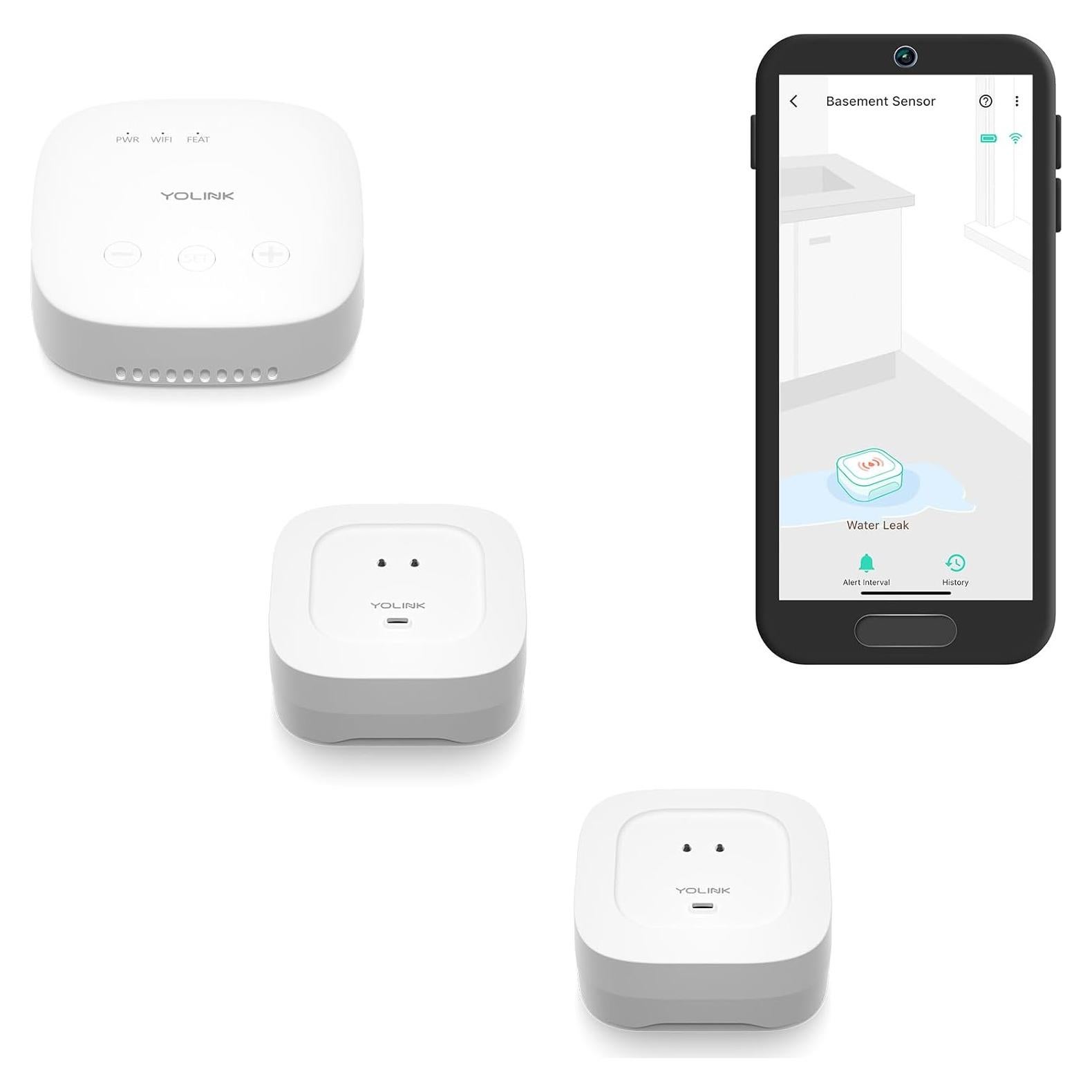 Kit de Inicio Hogar Inteligente YoLink con 2 Sensores de Fugas