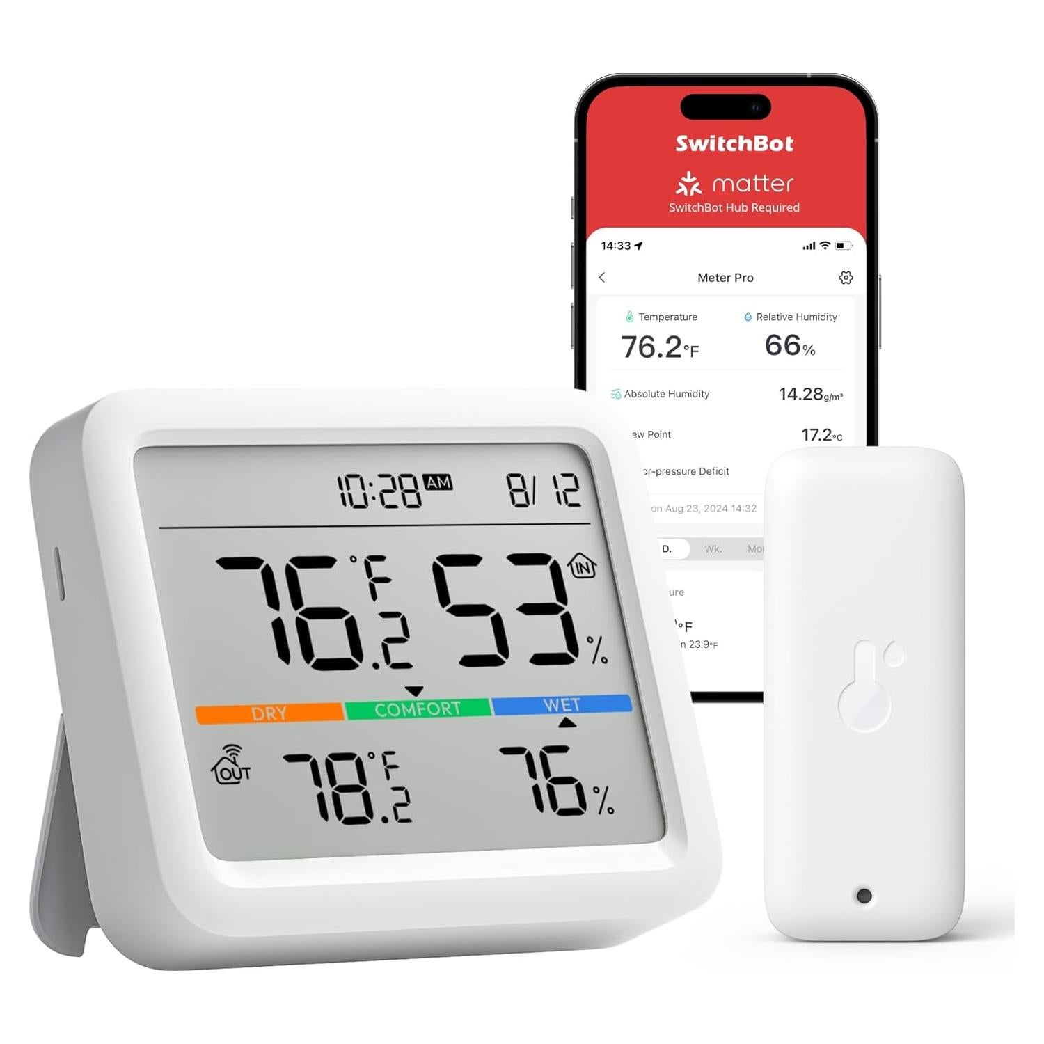 Termómetro y Higrómetro Inalámbrico SwitchBot Pro 3.6"