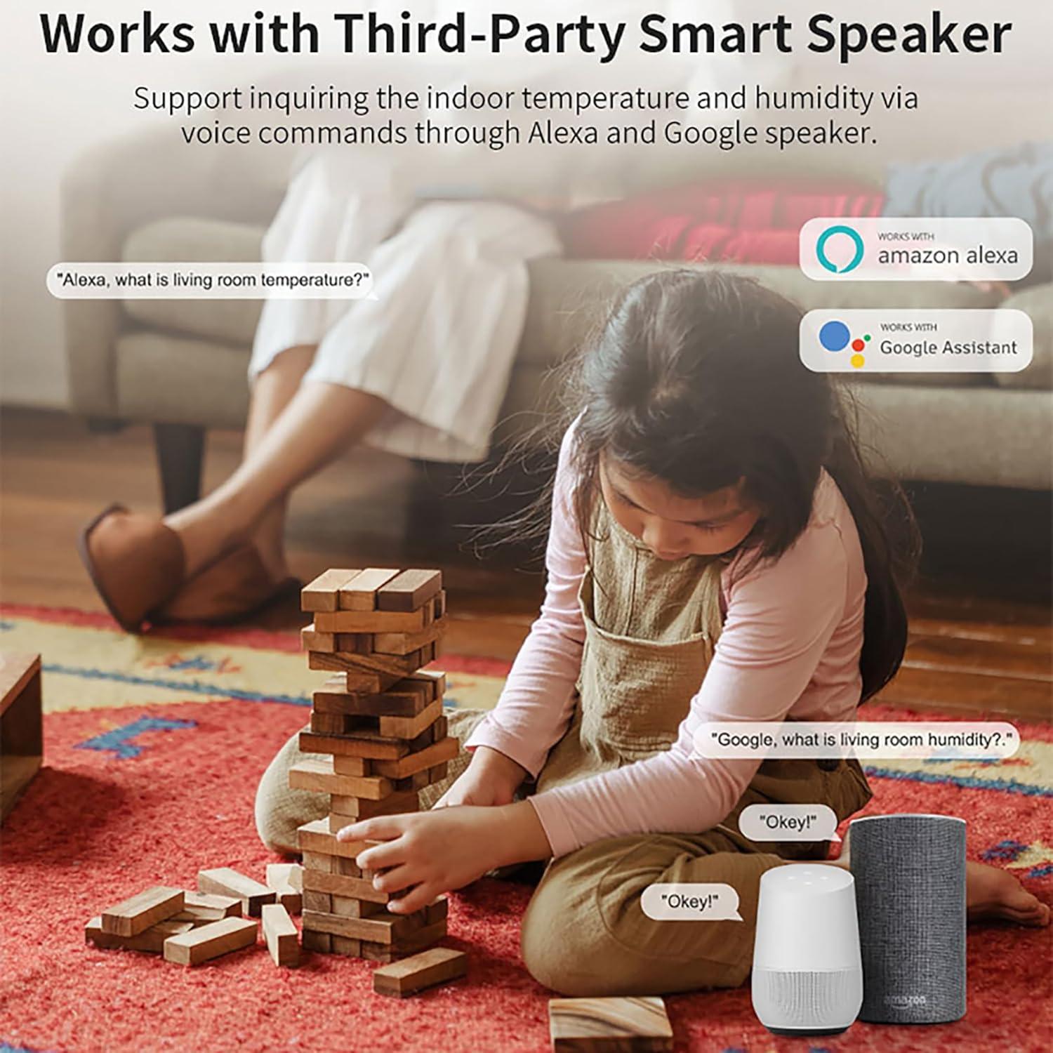 Sensor de Termómetro e Higrómetro WiFi Wayfutre TH001, Monitoreo Remoto