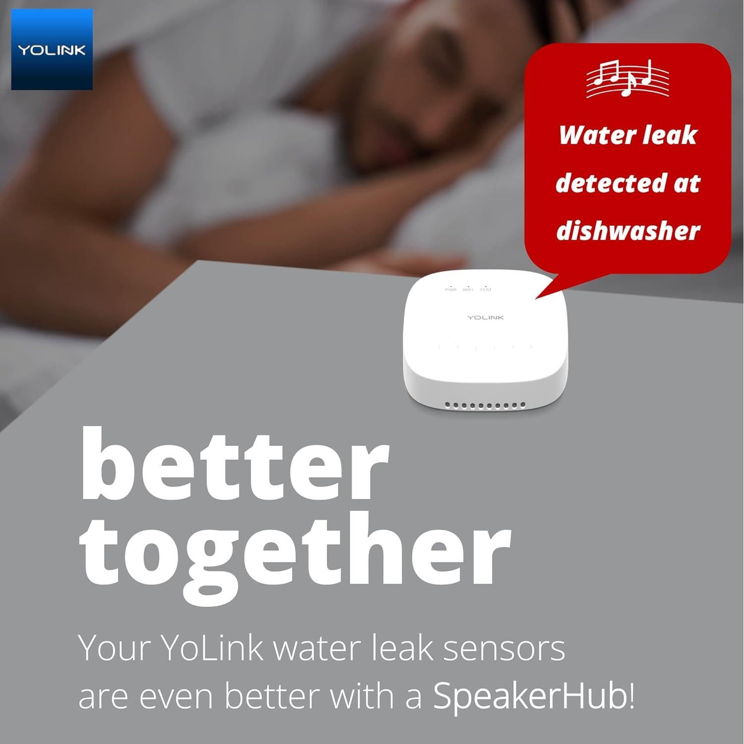 Sensor de Fugas de Agua YoLink 3-Pack, Rango 402 m, Sin WiFi