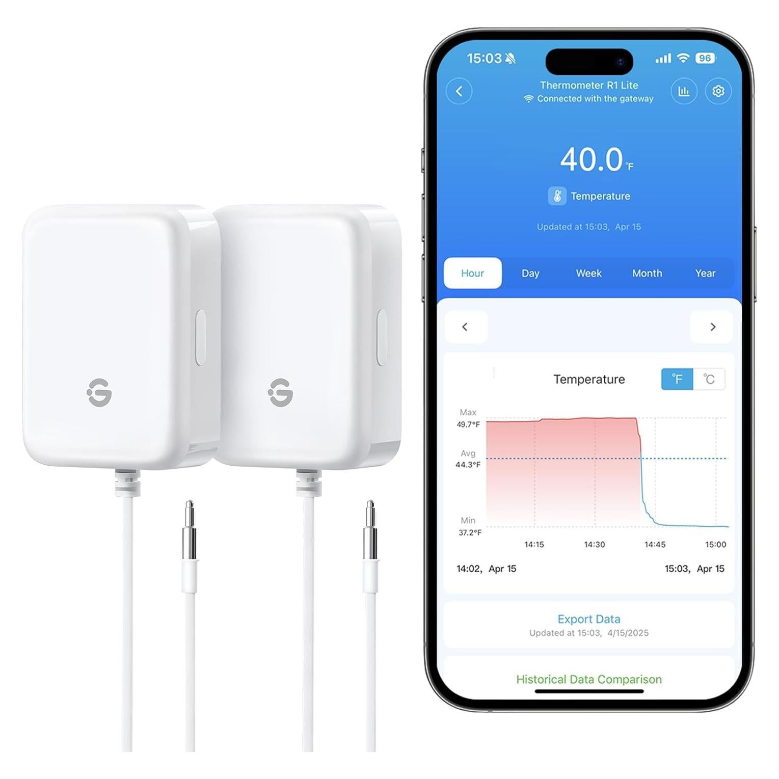 Termómetro Bluetooth GoveeLife H5111 2 Sensores para Refrigerador