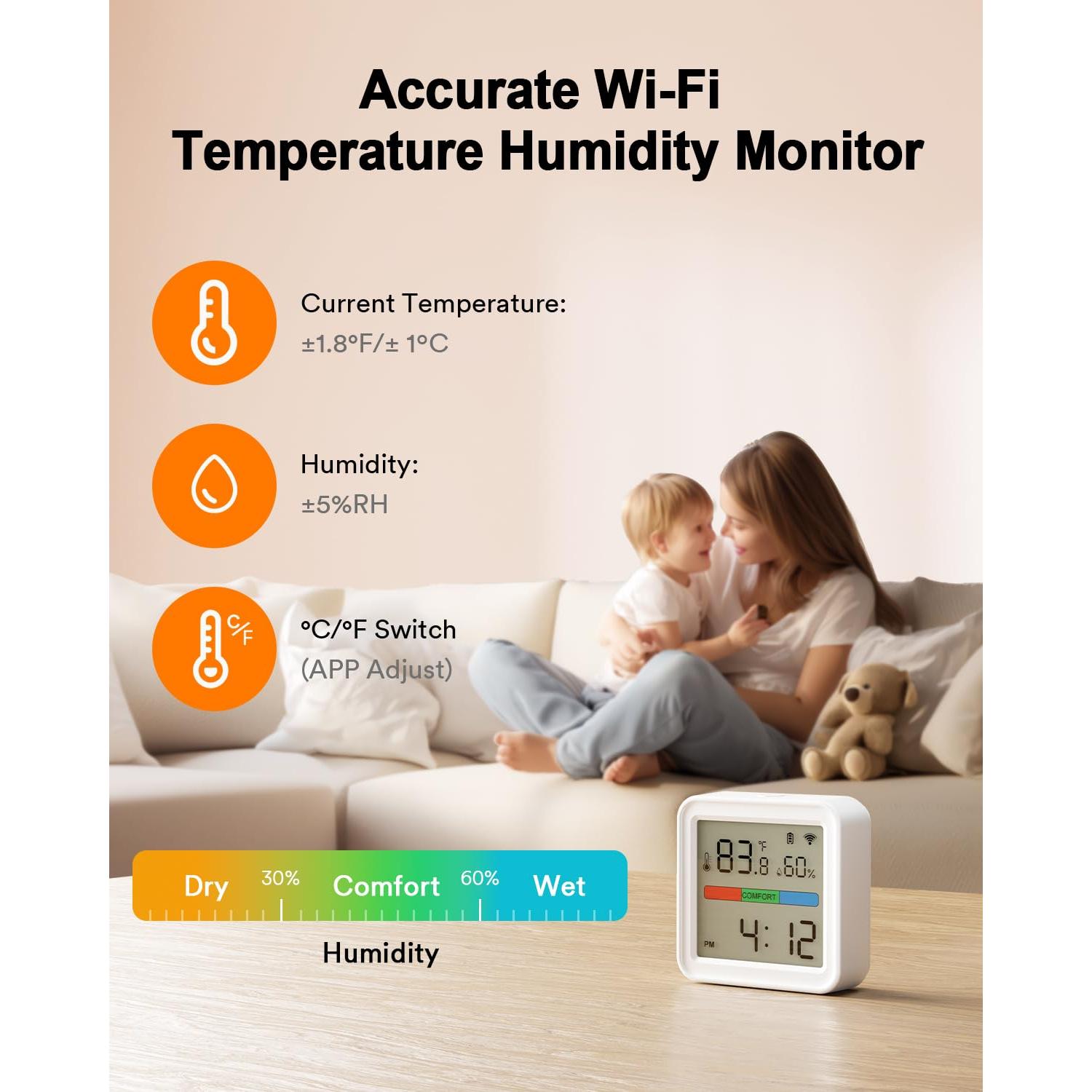 Termómetro Higrómetro Inteligente Lumary L-THS0A1 WiFi Bluetooth