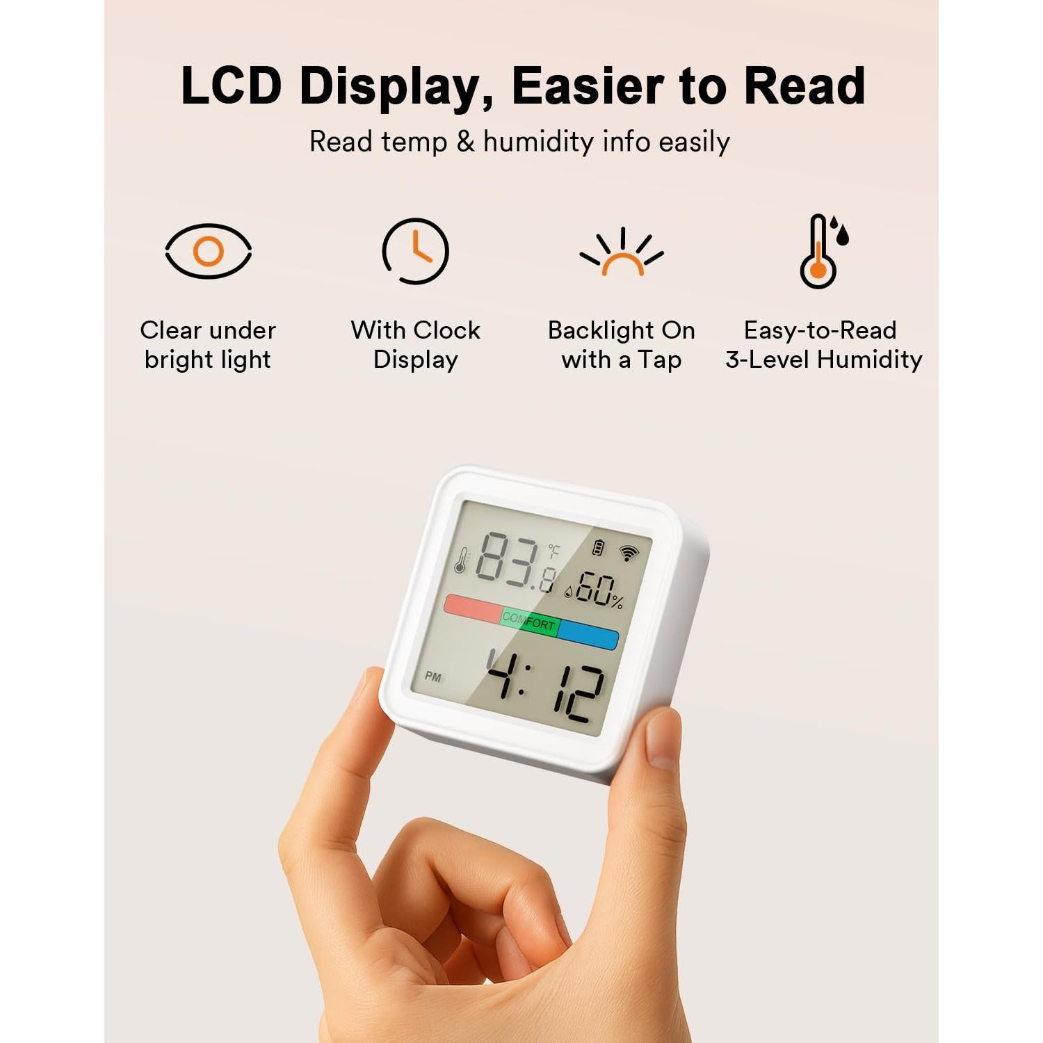 Termómetro Higrómetro Inteligente Lumary L-THS0A1 WiFi Bluetooth