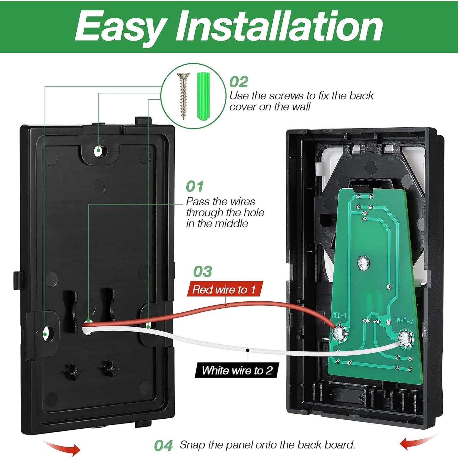 Panel de Control de Puerta de Garaje Fiada Negro 14x8.2cm