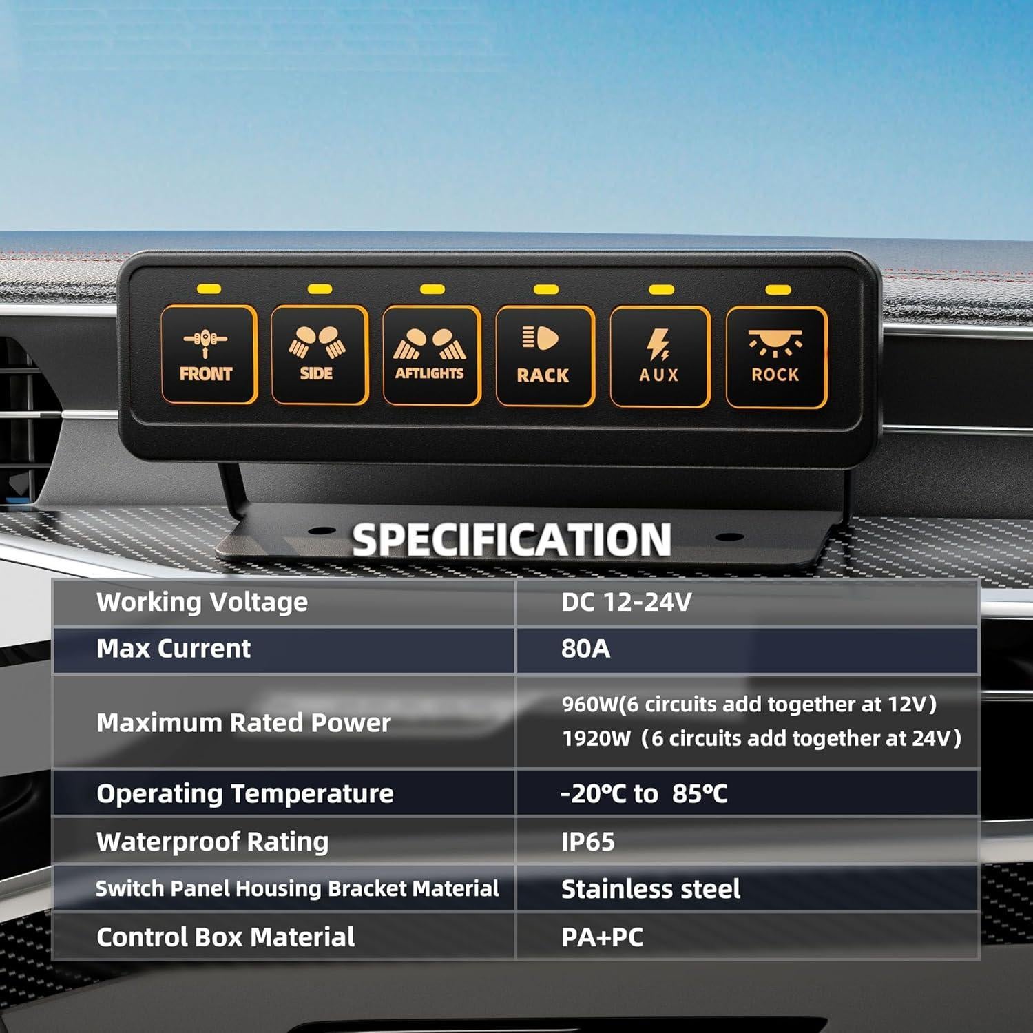 Panel de Interruptores Inalámbrico 6 Gang Somaer 12V-24V