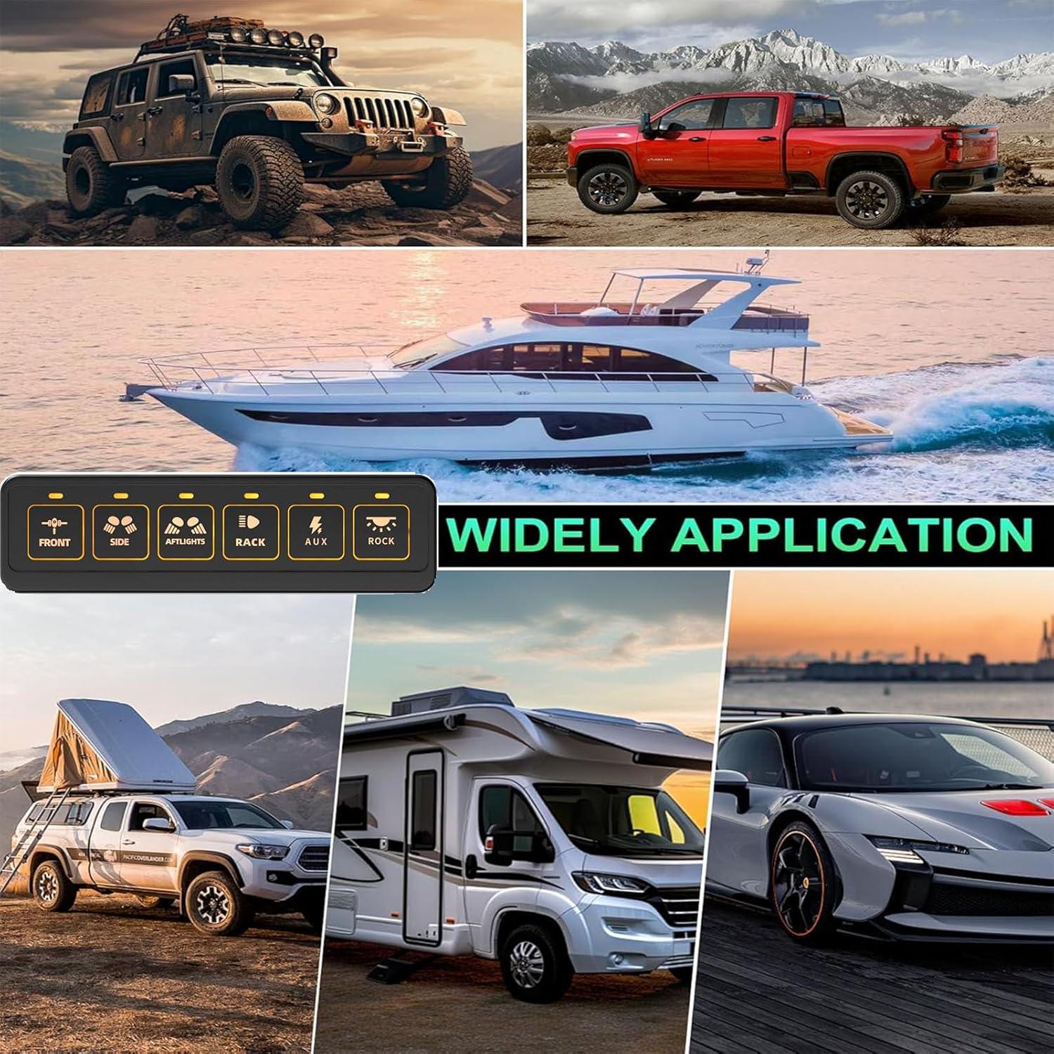 Panel de Interruptores Inalámbrico 6 Gang Somaer 12V-24V