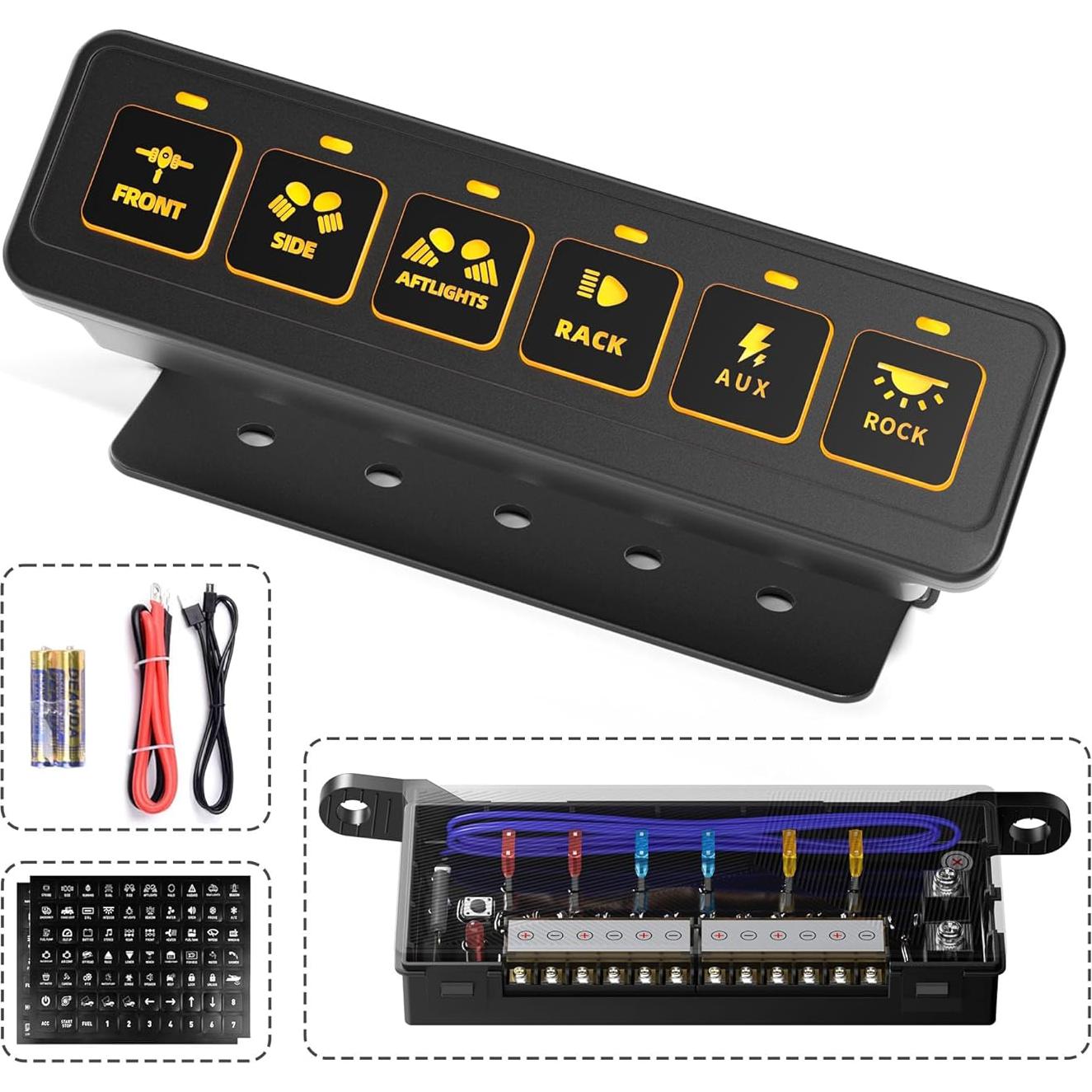 Panel de Interruptores Inalámbrico 6 Gang Somaer 12V-24V