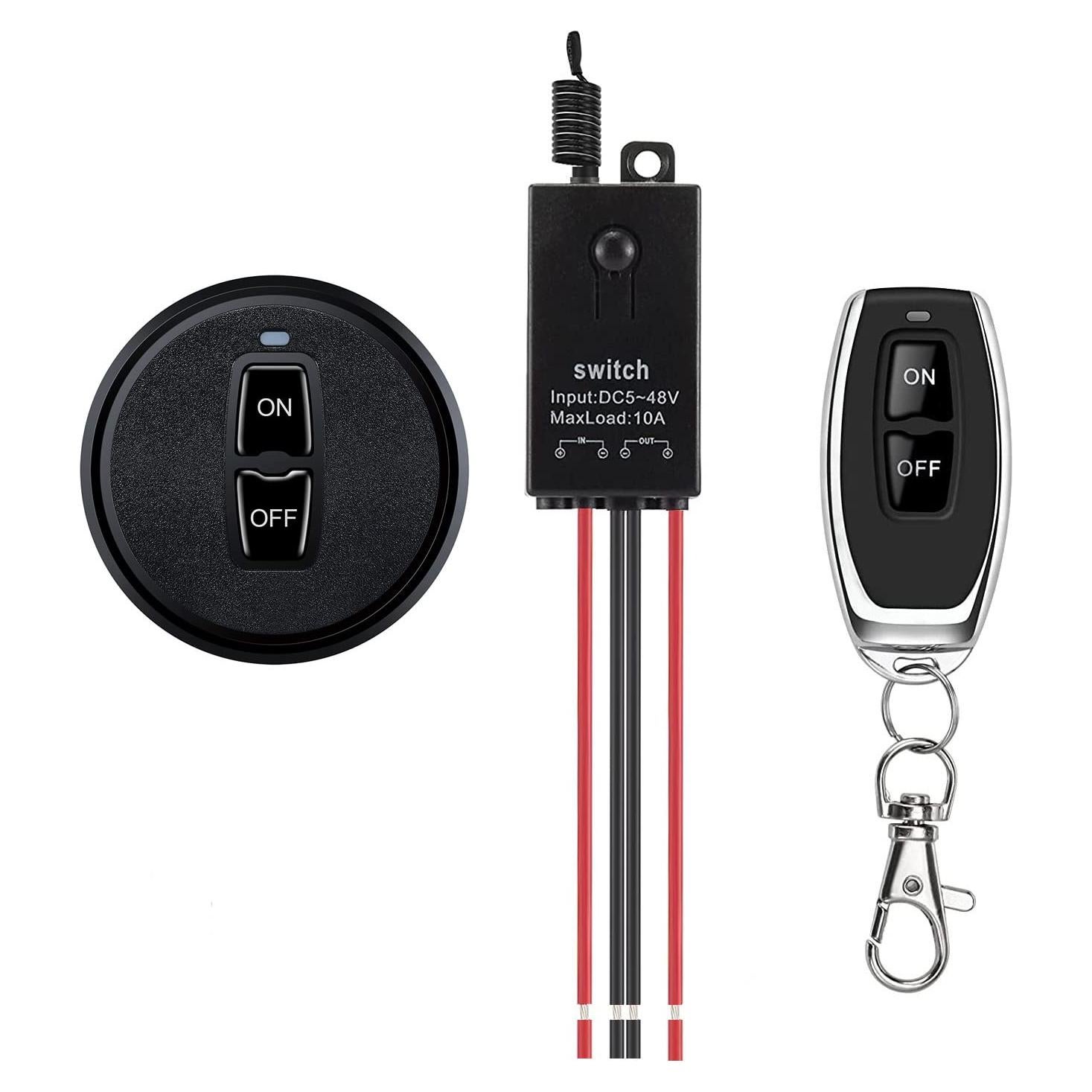 Interruptor Inalámbrico Meskliu 12V 10A Control Remoto 100m