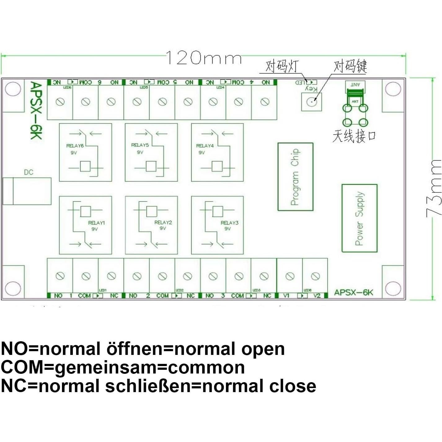 Controlador Inalámbrico 6 Canales Jiangbao DC12-48V