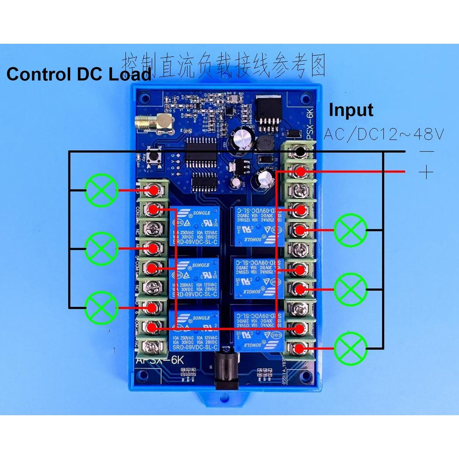 Controlador Inalámbrico 6 Canales Jiangbao DC12-48V