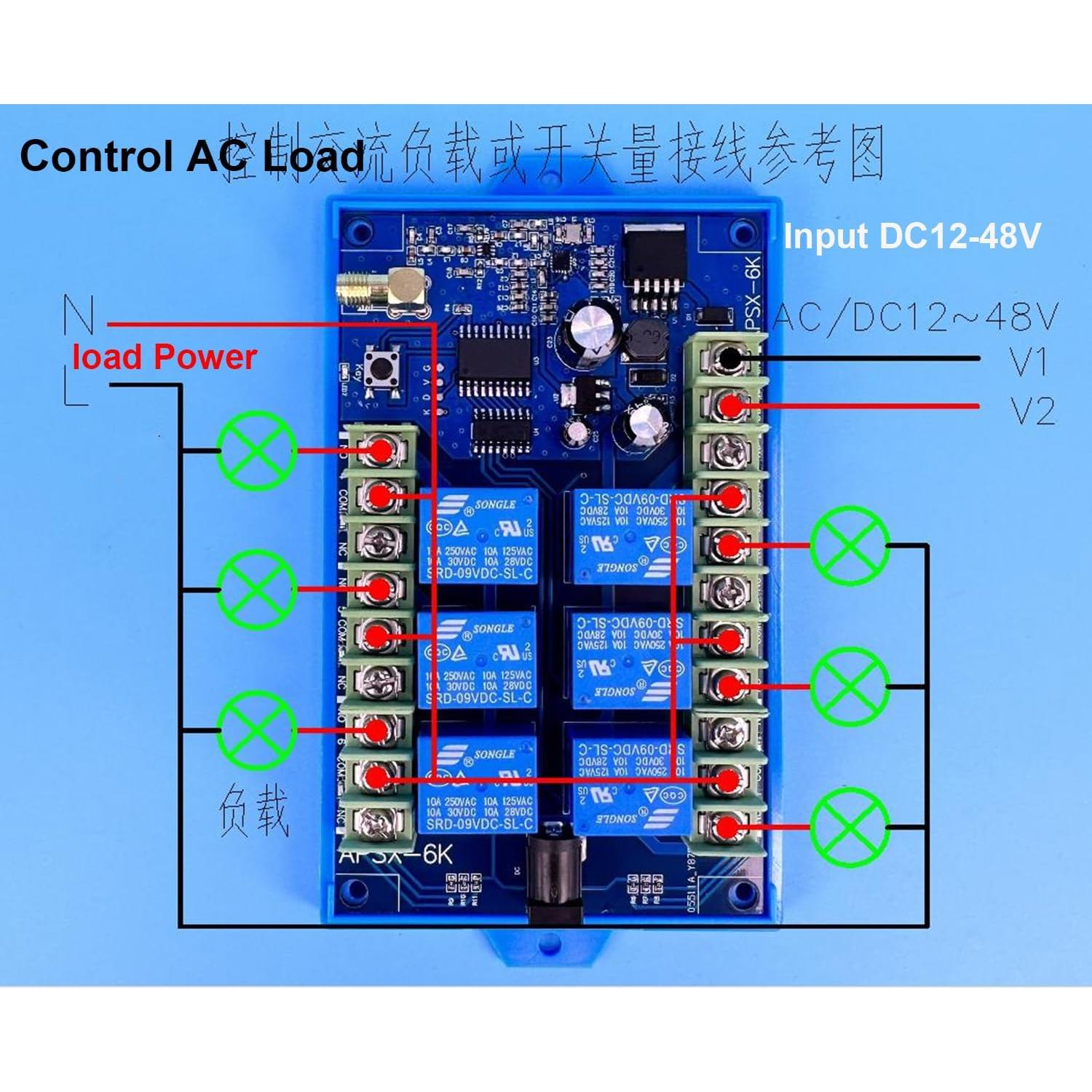 Controlador Inalámbrico 6 Canales Jiangbao DC12-48V