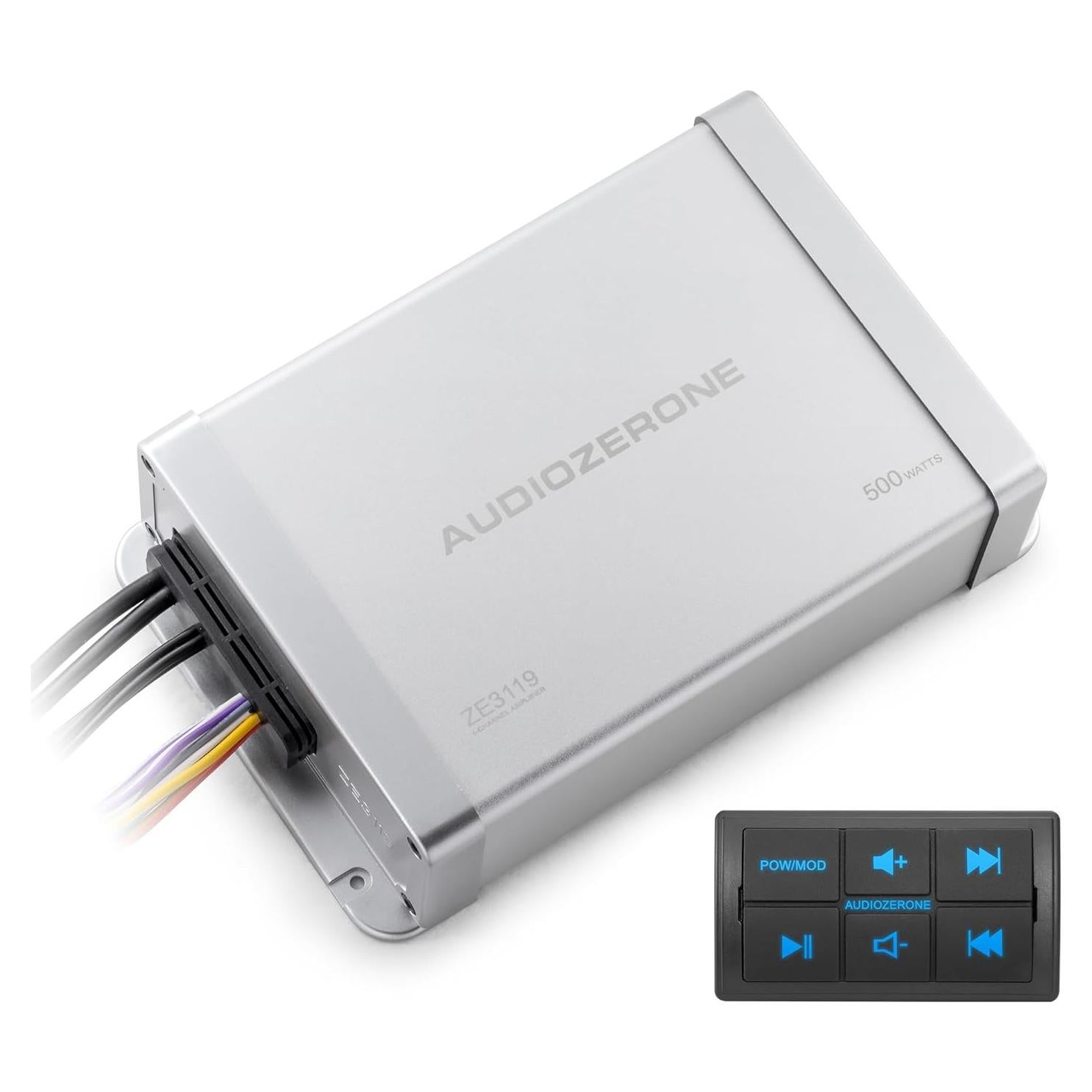 Amplificador Bluetooth Marino AUDIOZERONE 4 Canales 500W