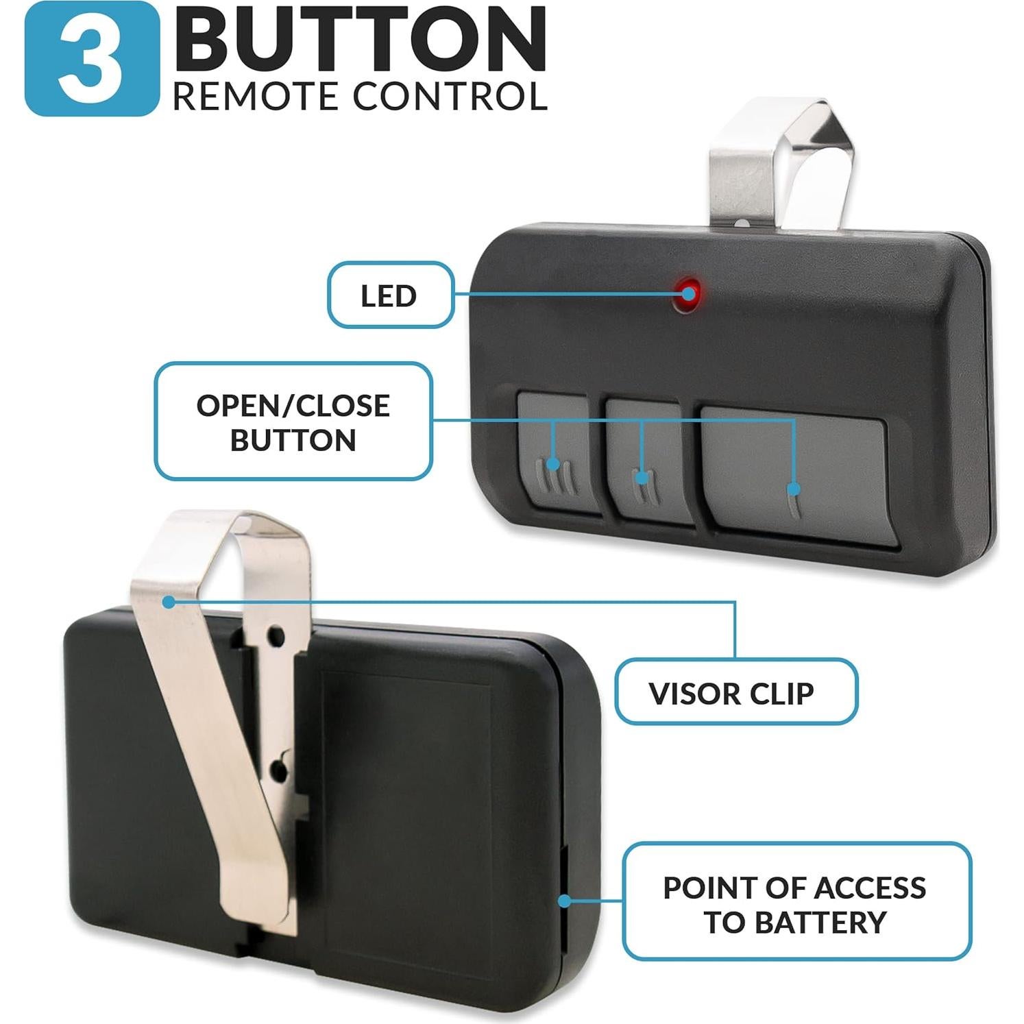 Control Remoto de Garaje Garage2Go GD R27 MLT 3B-X2 - 2 Paquete