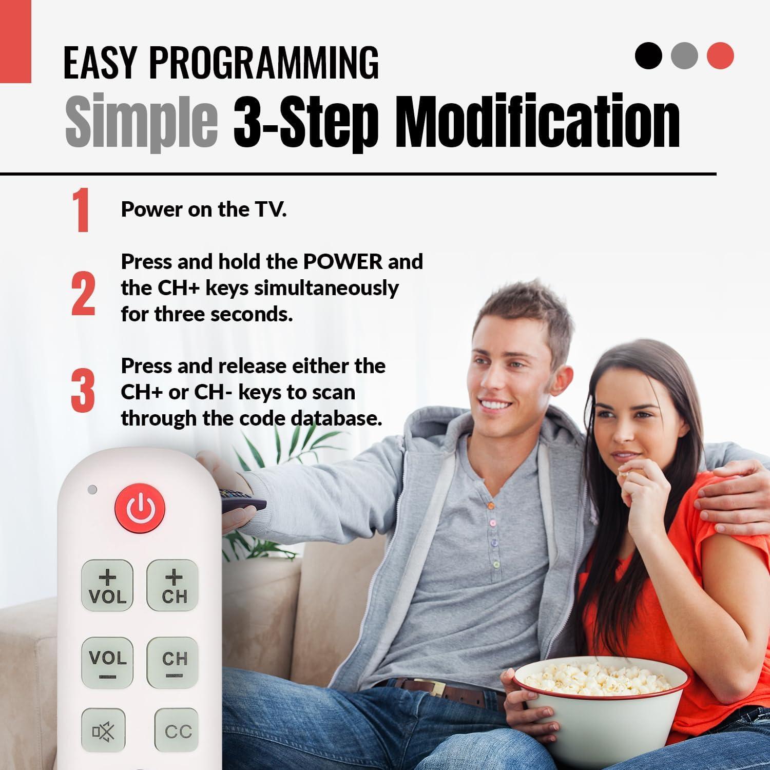 Control Remoto Universal Anderic RR1004 - 2 Paquete, Teclas Grandes